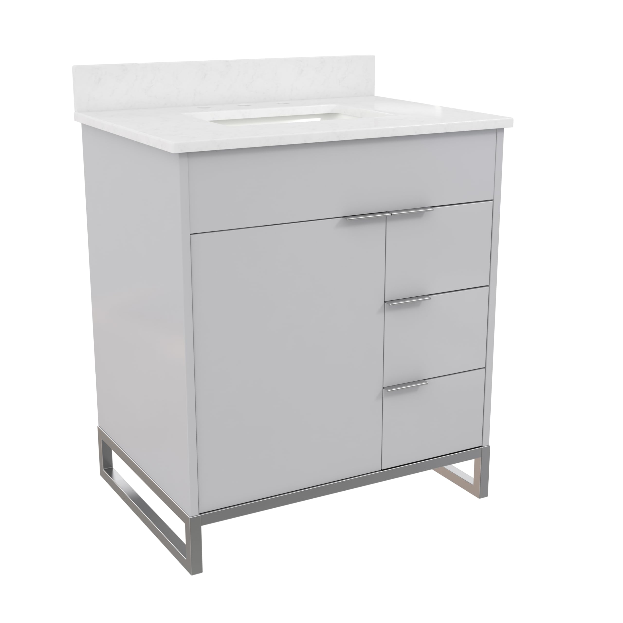 CosmoLiving by Cosmopolitan Leona Bathroom Vanity, 30", Gray