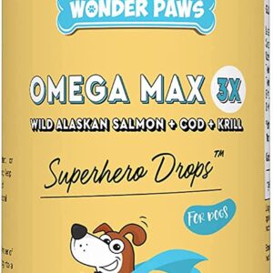 WONDER PAWS Skin + Coat Chews Plus Omega Max Fish Oil - for Dog Joint Health, Skin and Coat Care, & Immune System Support - Skin + Coat 70 Chews - Omega Max 16 Ounces