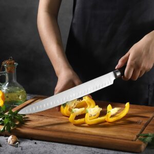 MAIRICO Premium Carving Knife - 11-inch Ultra Sharp Brisket Knife with Luxurious Pakkawood Handle and Granton Blade, designed as Slicing Knife for Meat, Roasts, BBQs, and more.