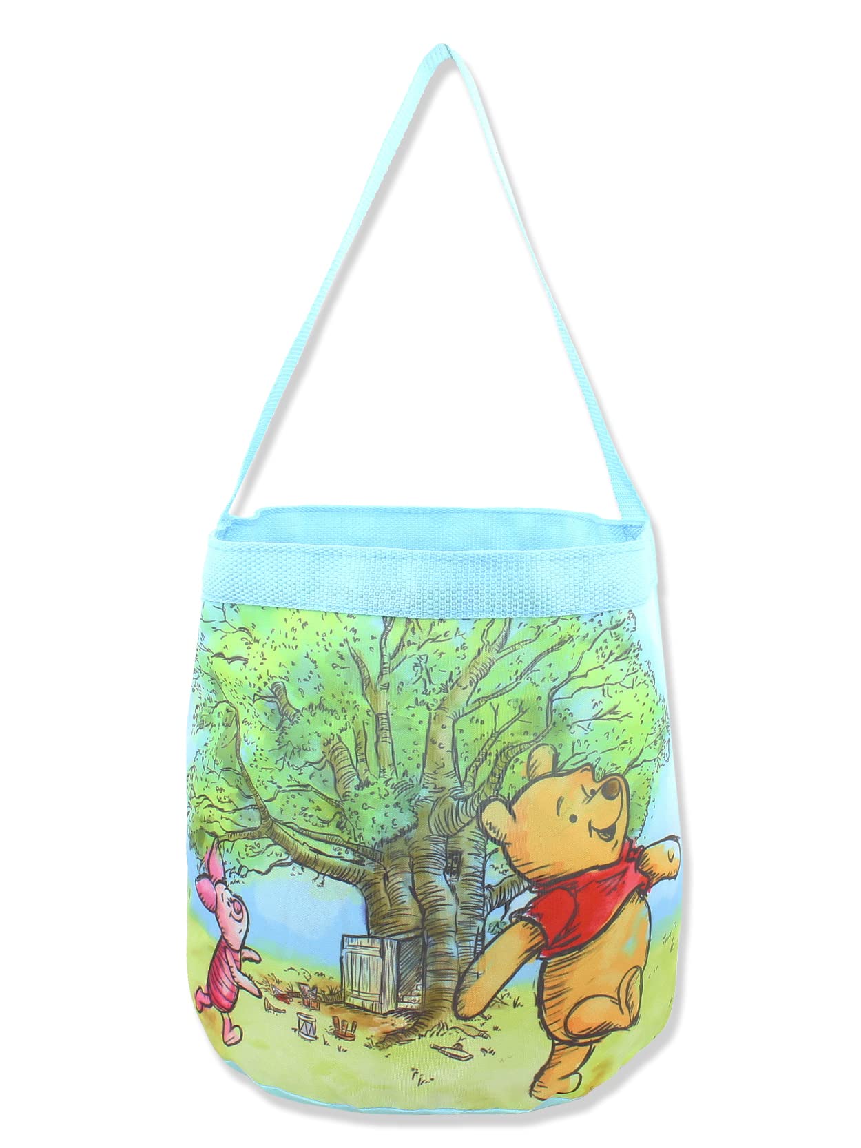 Winnie the Pooh Kids Collapsible Nylon Gift Basket Bucket Tote Bag (One Size, Blue)