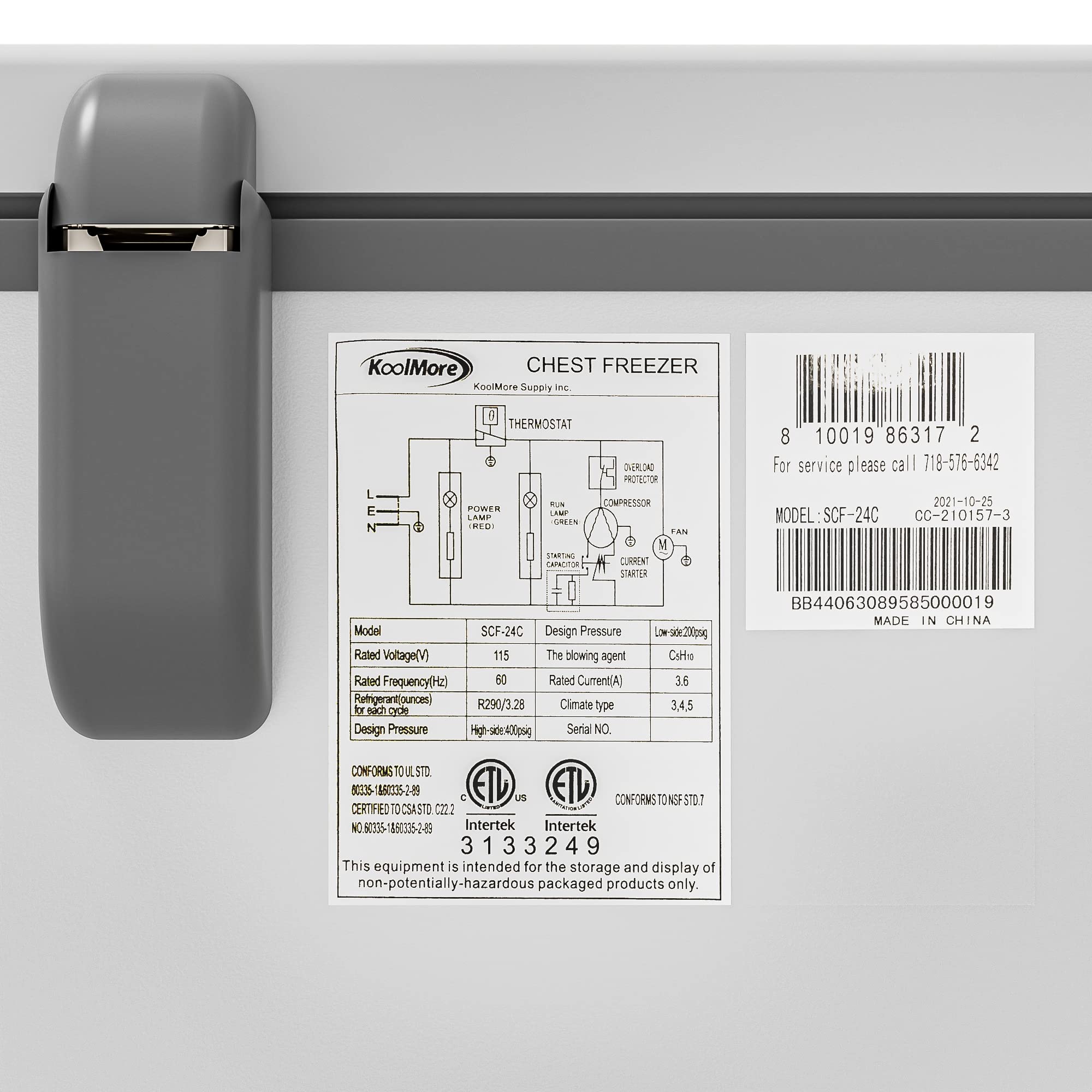 KoolMore SCF-24C Chest Freezer, 24 cu. ft, White