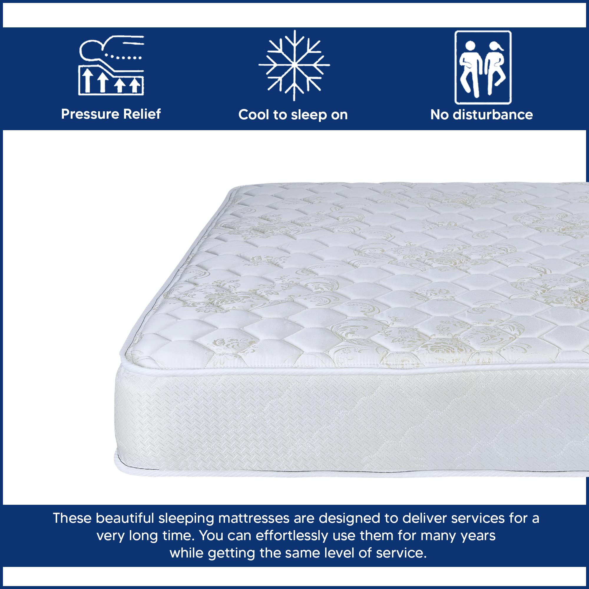 Spring Solution, 9-Inch Gentle Firm Tight top Innerspring Mattress, Full XL