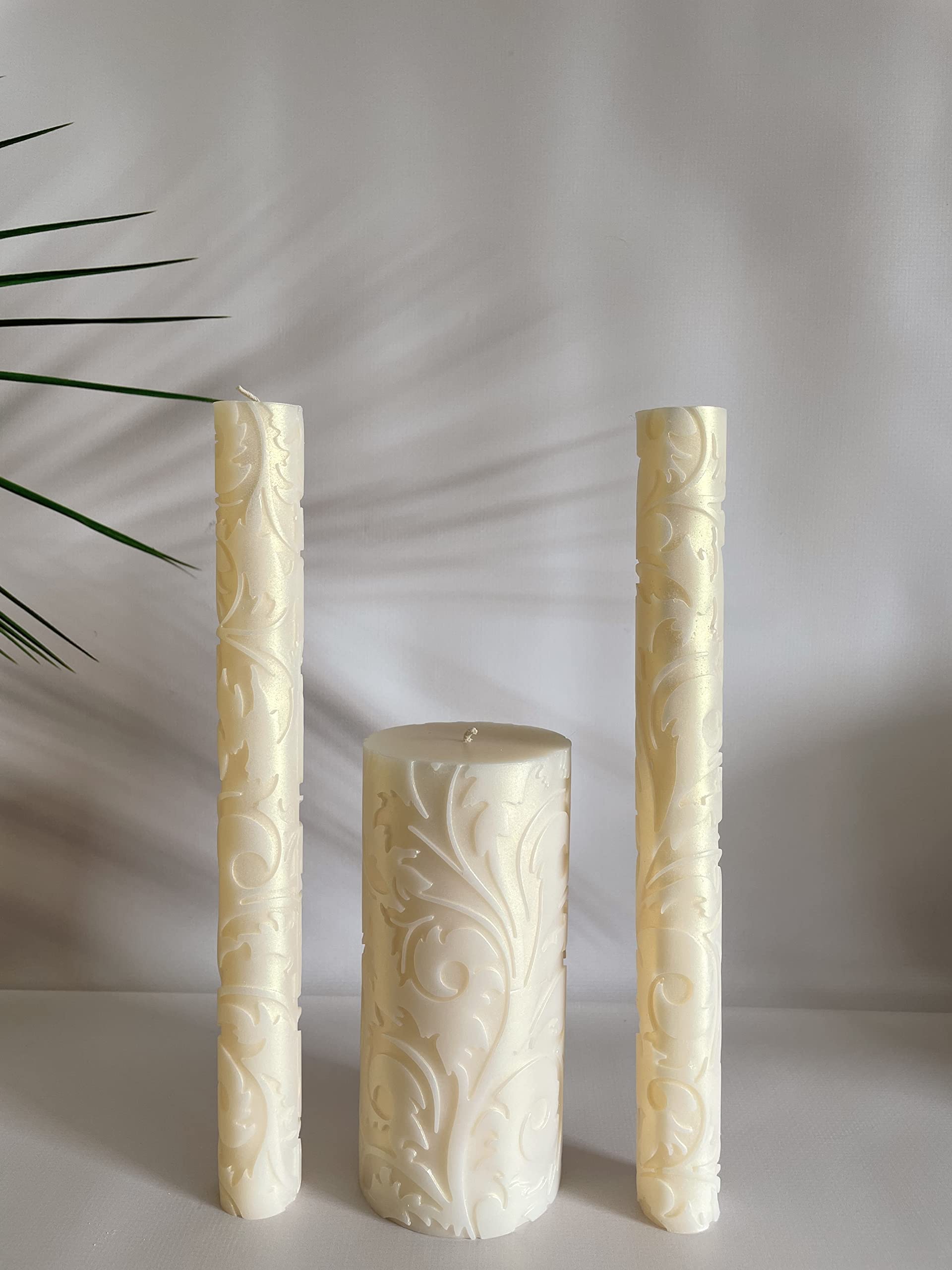 Magik Life Unity Candle Set for Wedding - Wedding Unity Set for Reception and Ceremony - Candle Sets - 6 Inch Pillar and 2 * 10 Inch Tapers