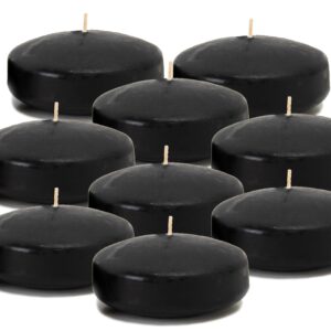 candlenscent unscented floating candles | large 3 inch - fits in 3 inch vase and above | black | floats on water | pack of 12