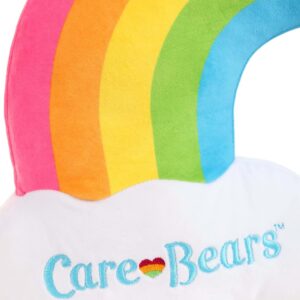 Fun Costumes Care Bears Rainbow Pillow Soft Flannel Pillow with Rainbow Stripes, Embroidered Logo, and Cushy Fiberfill Stuffing