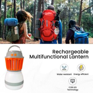 GoGreen Power (GG-ZAPPY) Zappy Rechargeable Lantern with Built in Bug Zapper, USB Rechargeable Lantern, 330 Lumens, Orange