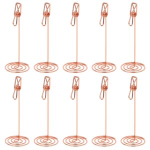 muka 10pcs place card holders, 6 inch fish-shape spring steel wire clamp photo clips (rose gold)