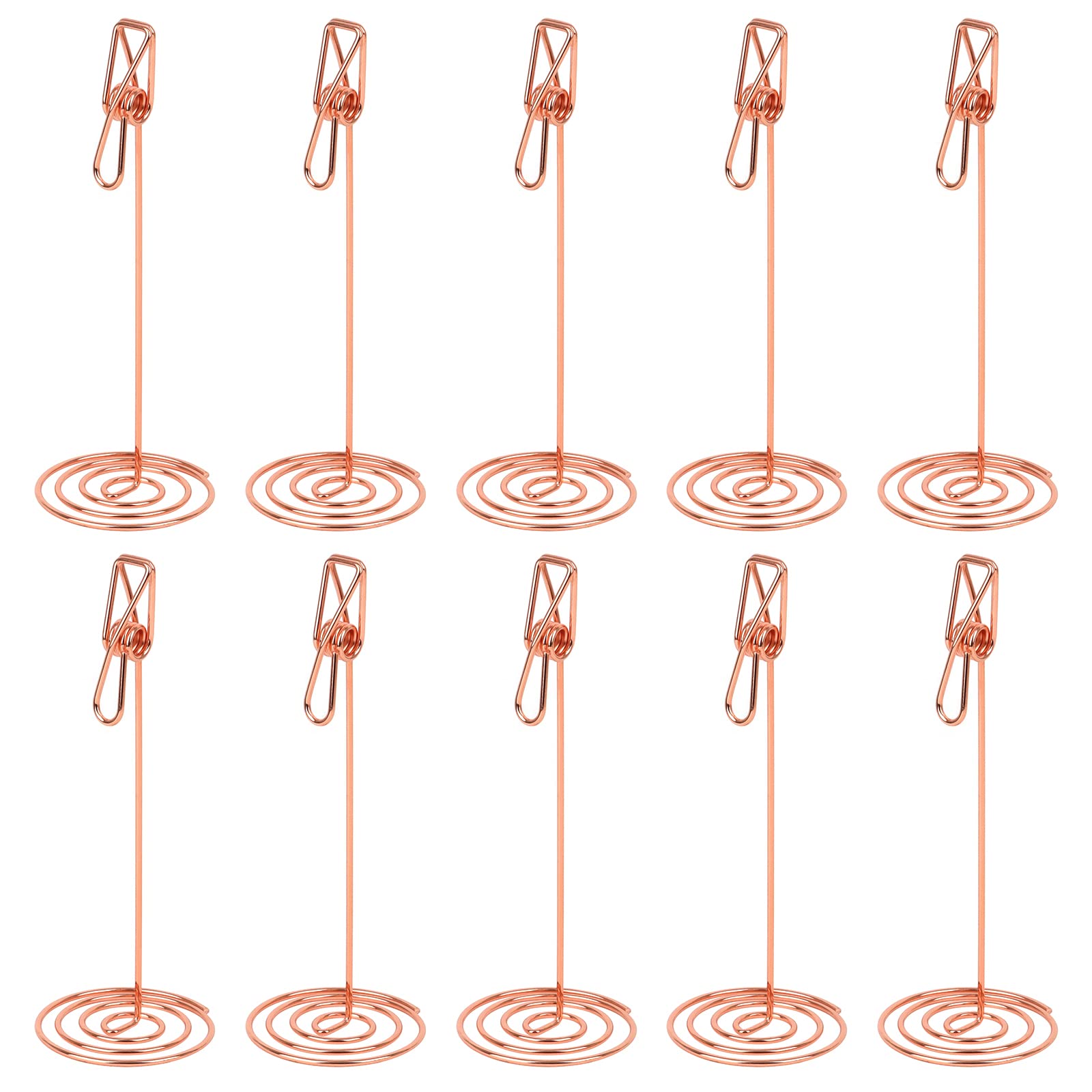 Muka 10pcs Place Card Holders, 6 Inch Fish-Shape Spring Steel Wire Clamp Photo Clips (Rose Gold)