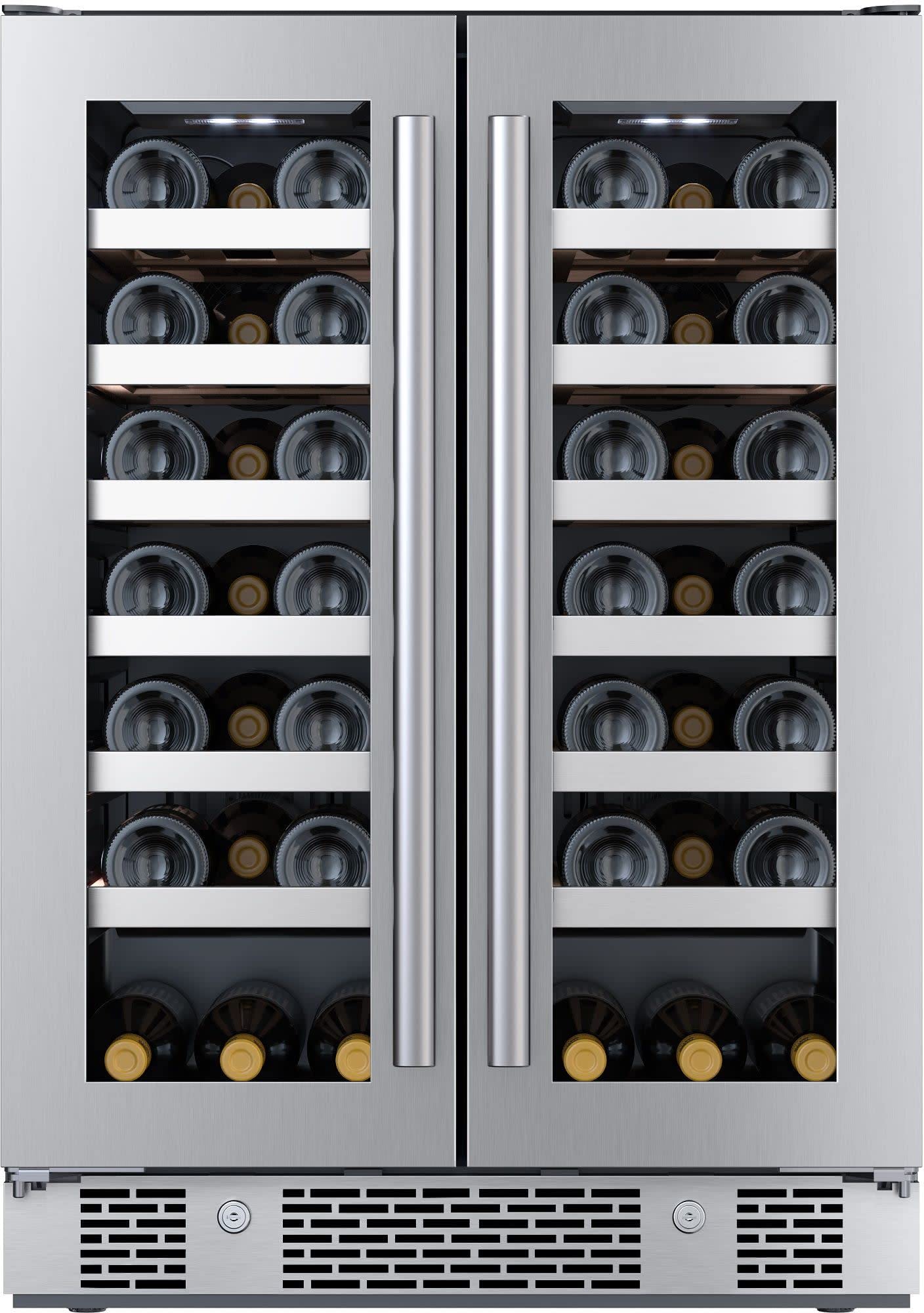 Avallon AWC242FD 24 Inch Wide 42 Bottle Capacity French Door Wine Cooler with LED Lighting