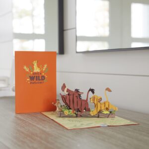 Lovepop Disney's The Lion King Wild Birthday Pop-Up Card - Birthday Card– Handcrafted 3D Pop-Up Greeting Card – Birthday Love Card from Disney's The Lion King, 5 x 7”