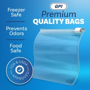 100 Count - Slider Zip Food Storage Sandwich Bags, 6" x 6" (1 Pint) 3 Mil Heavy Duty, Strong & Durable For Freezer Storage, For Sandwiches, Snacks & More. GPI