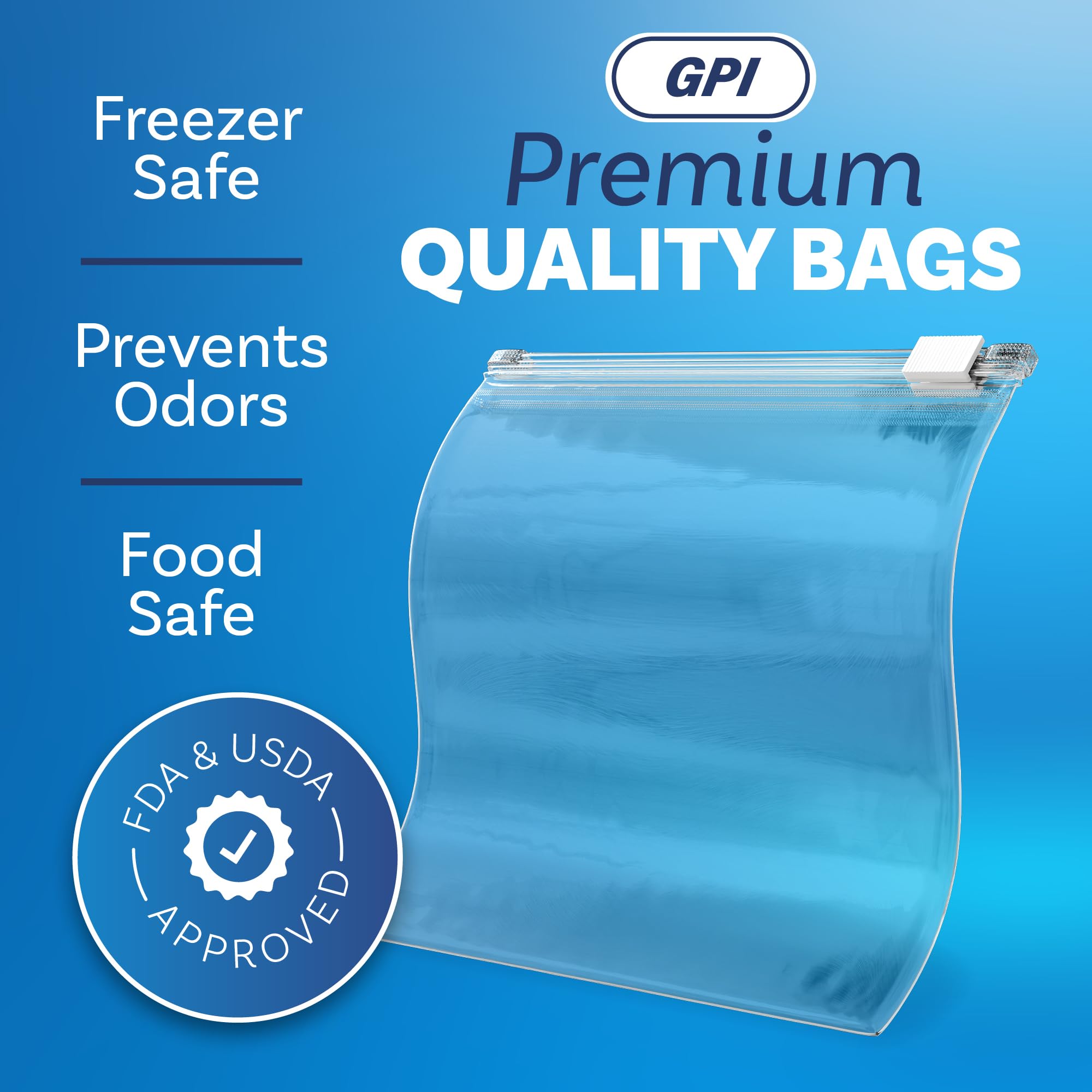 100 Count - Slider Zip Food Storage Sandwich Bags, 6" x 6" (1 Pint) 3 Mil Heavy Duty, Strong & Durable For Freezer Storage, For Sandwiches, Snacks & More. GPI