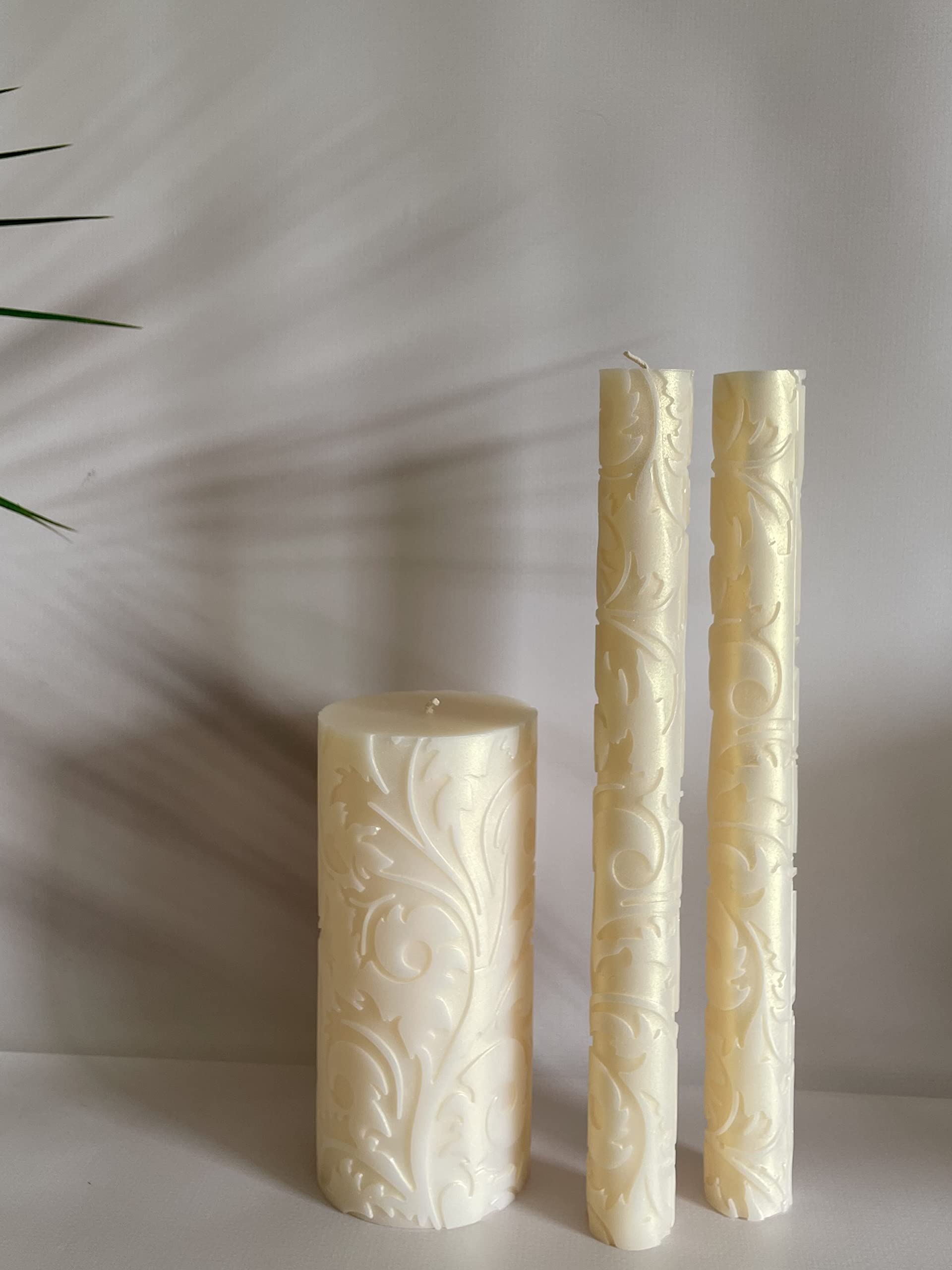 Magik Life Unity Candle Set for Wedding - Wedding Unity Set for Reception and Ceremony - Candle Sets - 6 Inch Pillar and 2 * 10 Inch Tapers