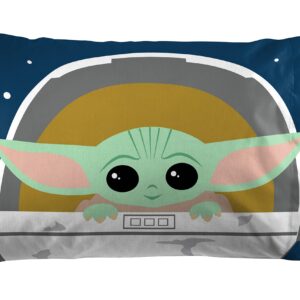 Jay Franco Star Wars The Mandalorian Hello Grogu Twin Size Sheet Set - 3 Piece Set Super Soft and Cozy Kid’s Bedding - Fade Resistant Microfiber Sheets (Official Star Wars Product)