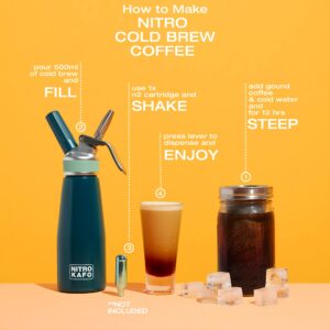 NITRO KAFO 0.5L Nitro Coffee Maker, Aluminum Nitro Cold Brew Coffee Maker with Special Nitro Diffuser Nozzle & Cold Brew Maker for Making Nitro Cold Brew, 1 Pint/0.5L