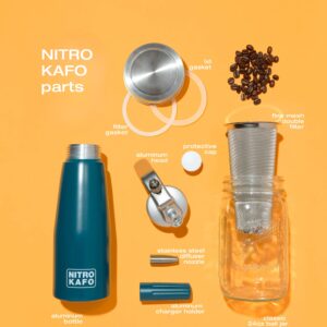 NITRO KAFO 0.5L Nitro Coffee Maker, Aluminum Nitro Cold Brew Coffee Maker with Special Nitro Diffuser Nozzle & Cold Brew Maker for Making Nitro Cold Brew, 1 Pint/0.5L