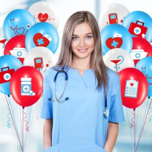 Suilung 50 Pcs Nurse Balloons 12 Inch Doctor Medical Balloons Nurse Party Decorations Nurse Appreciation Gift for Nurse BSN RN Hospital Themed Graduation Birthday Retirement Christmas Party Supplies