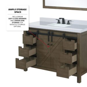 Bell+Modern Ketchum 48 in W x 22 in D Rustic Brown Bath Vanity and White Quartz Countertop