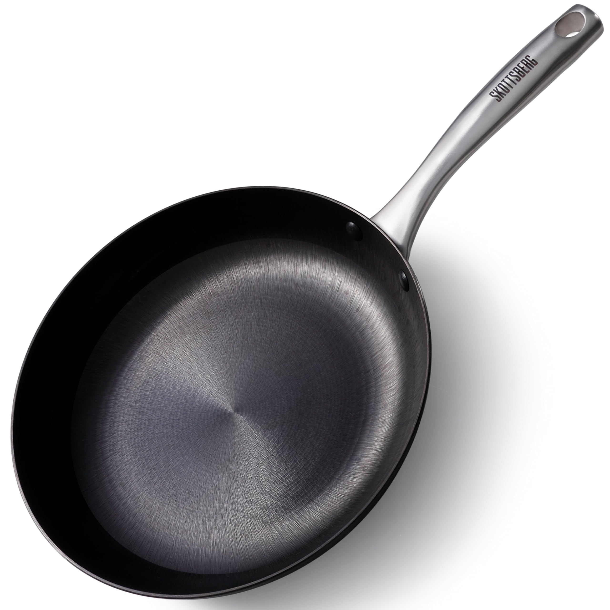 SKOTTSBERG Lightweight Cast Iron Frying Pan, Pre-Seasoned (9.4" wide) – 50% Lighter Than Traditional Cast Iron