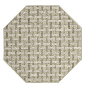 furnish my place union indoor/outdoor commercial beige color rug, pet-friendly, baby nursery mat, home décor rug for living room,wedding, event, made in usa - 5' octagon