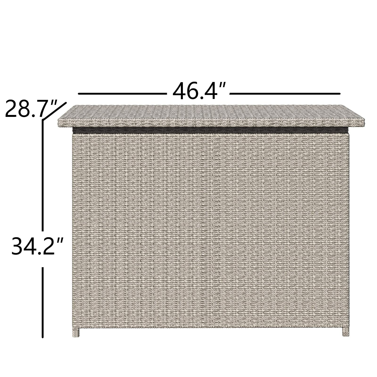 Lepus Large Outdoor Waterfroof Deck Box, Grey 130 Gallon Rattan Deck Storage Box with Built-in Waterproof Bag for Seat Cushion on Patio Garden, Poolside