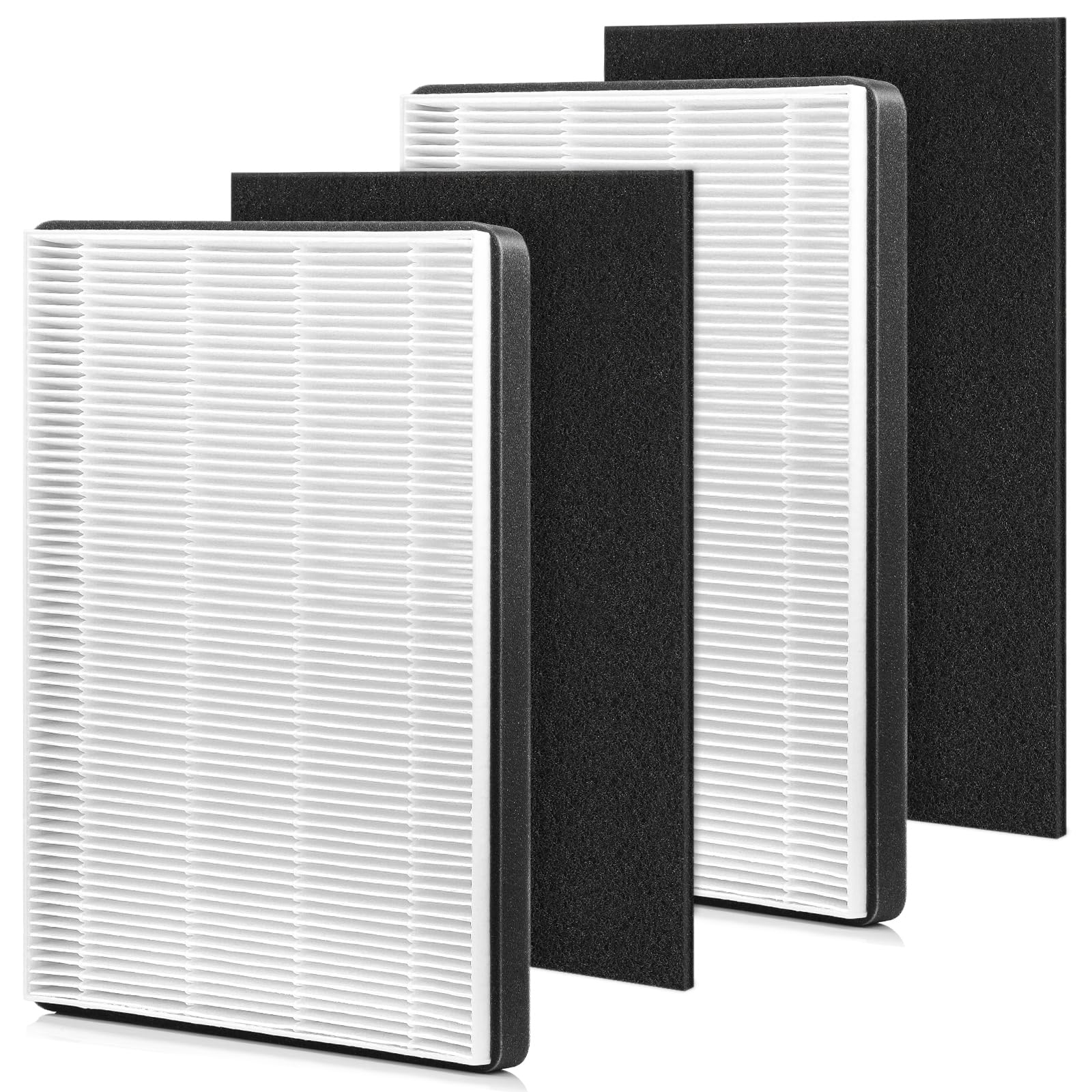 F2 A2 True HEPA Replacement Filter Compatible with 3M Filtrete Room Air Purifier Models FAP-C02WA-G2 FAP-C03BA-G2 FAP-T03BA-G2 FAP-SCO2N FAP-CO2-A2 FAP-CO3-A2 FAP-TO3-A2, 2 HEPA + 2 Carbon Filters