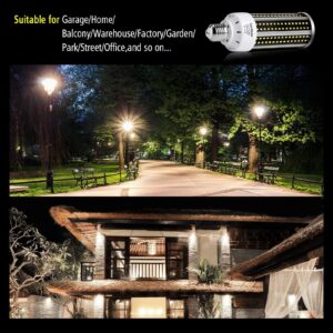 2 Pack LED Corn Light Bulb 500W Equivalent 5000 Lumen 6500k 50W Large Area Cool Daylight White Corn Bulb for Outdoor Indoor Garage Warehouse Factory Backyard