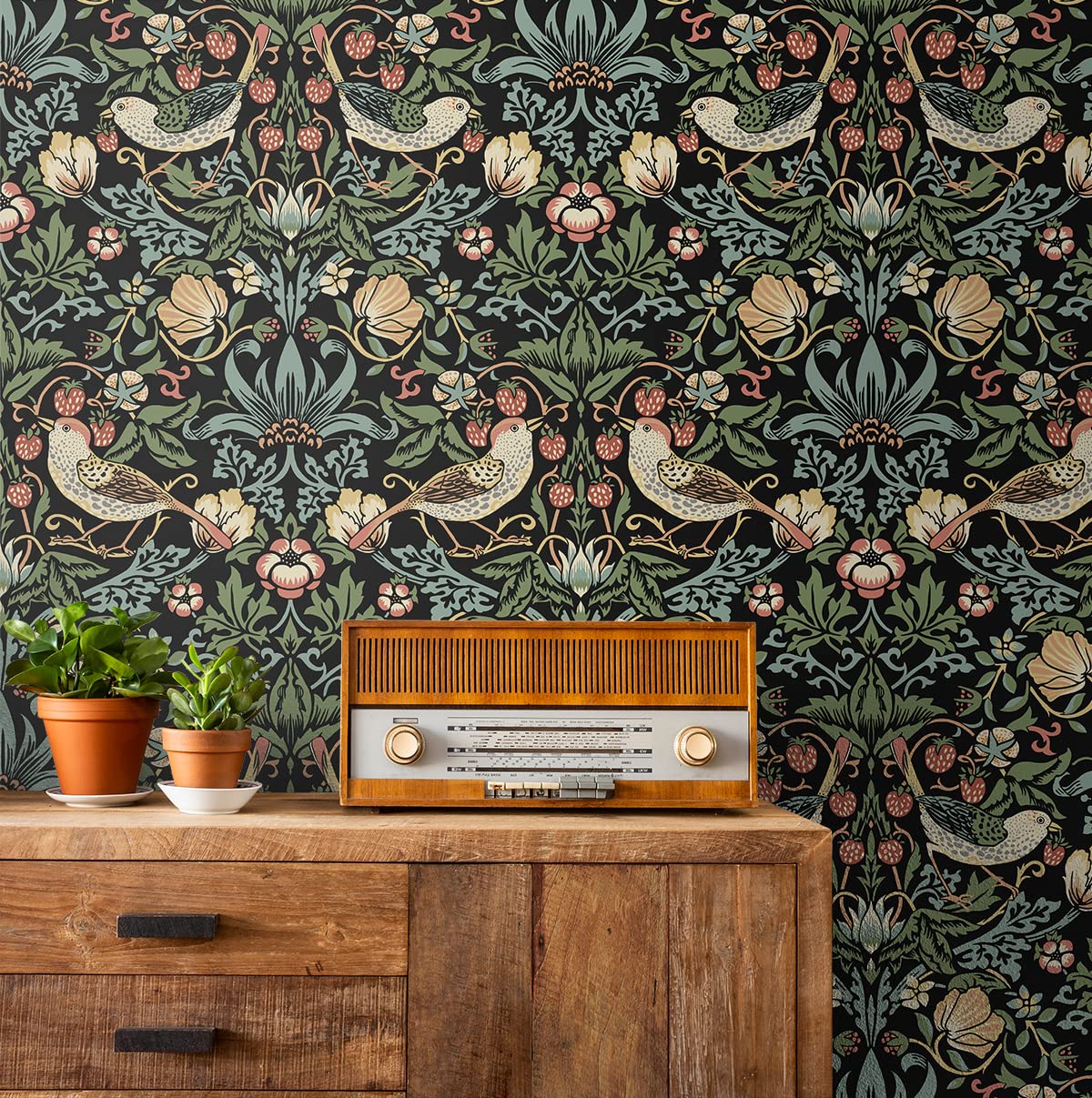 NextWall Aves Garden Peel and Stick Wallpaper (Ebony)