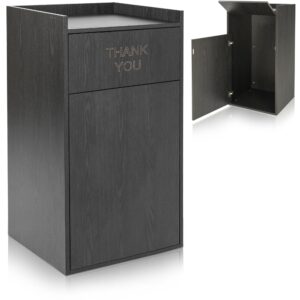 Alpine Restaurant Trash Can Cabinet - Commercial Trash Can 40 Gallon, Garbage Receptacle Indoor with Tray Holder for Restaurants, Cafeterias (Espresso Black)