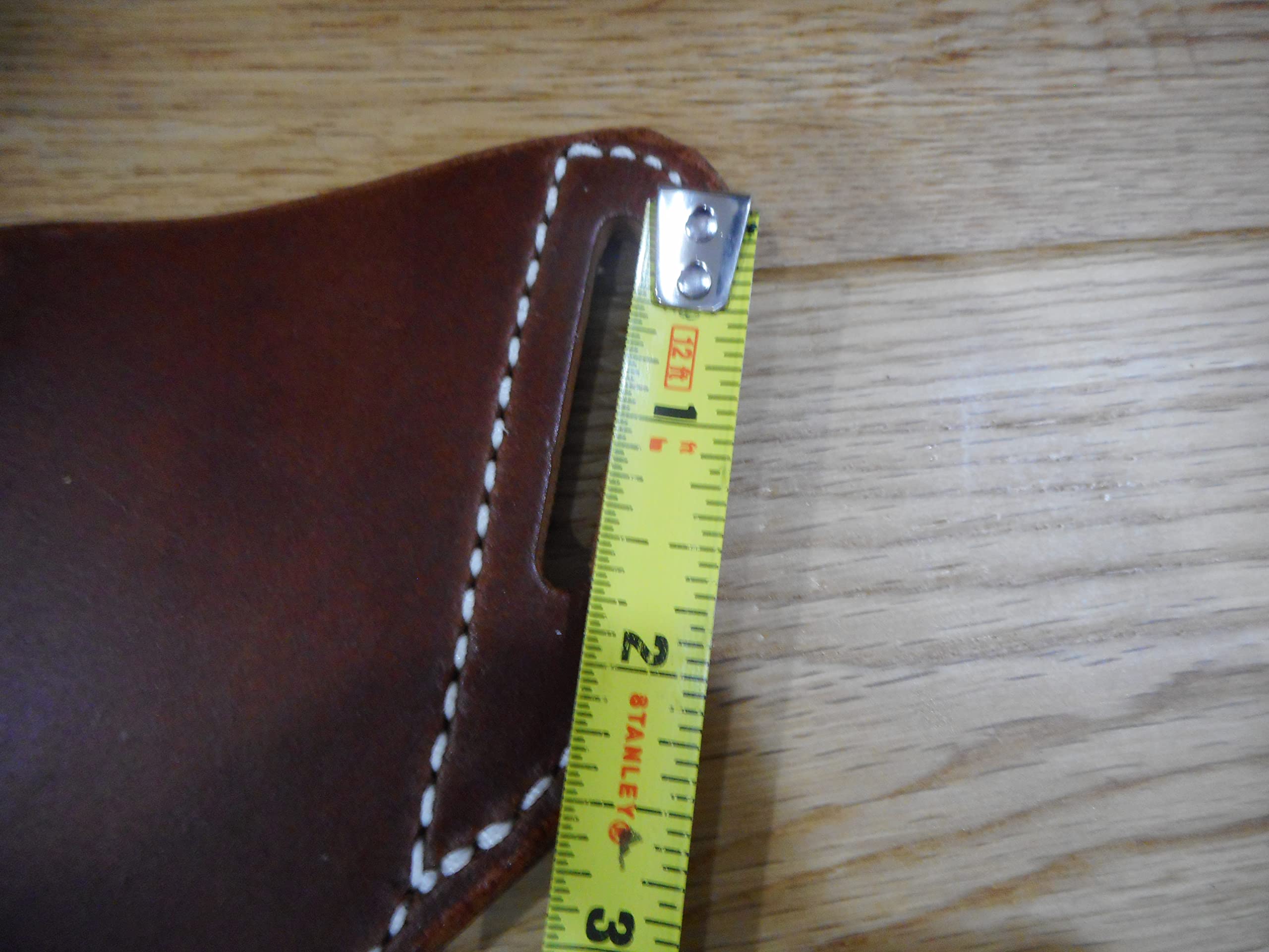 Pancake custom Leather knife Sheath fits a Buck 110/112 right draw. Buffalo leather. Golden Brown