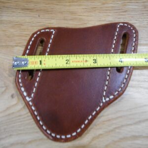 Pancake custom Leather knife Sheath fits a Buck 110/112 right draw. Buffalo leather. Golden Brown