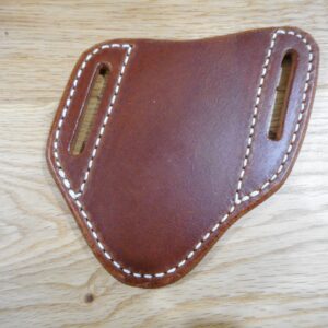 Pancake custom Leather knife Sheath fits a Buck 110/112 right draw. Buffalo leather. Golden Brown