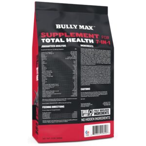 Bully Max 7-in-1 Total Health & Immunity Dog Multivitamin Powder - Omega 3 Vitamin Supplements for Immune System, Heart, Digestive & Joint Health - Puppy & Adult Dogs Vitamins for All Breeds, 13Oz Bag