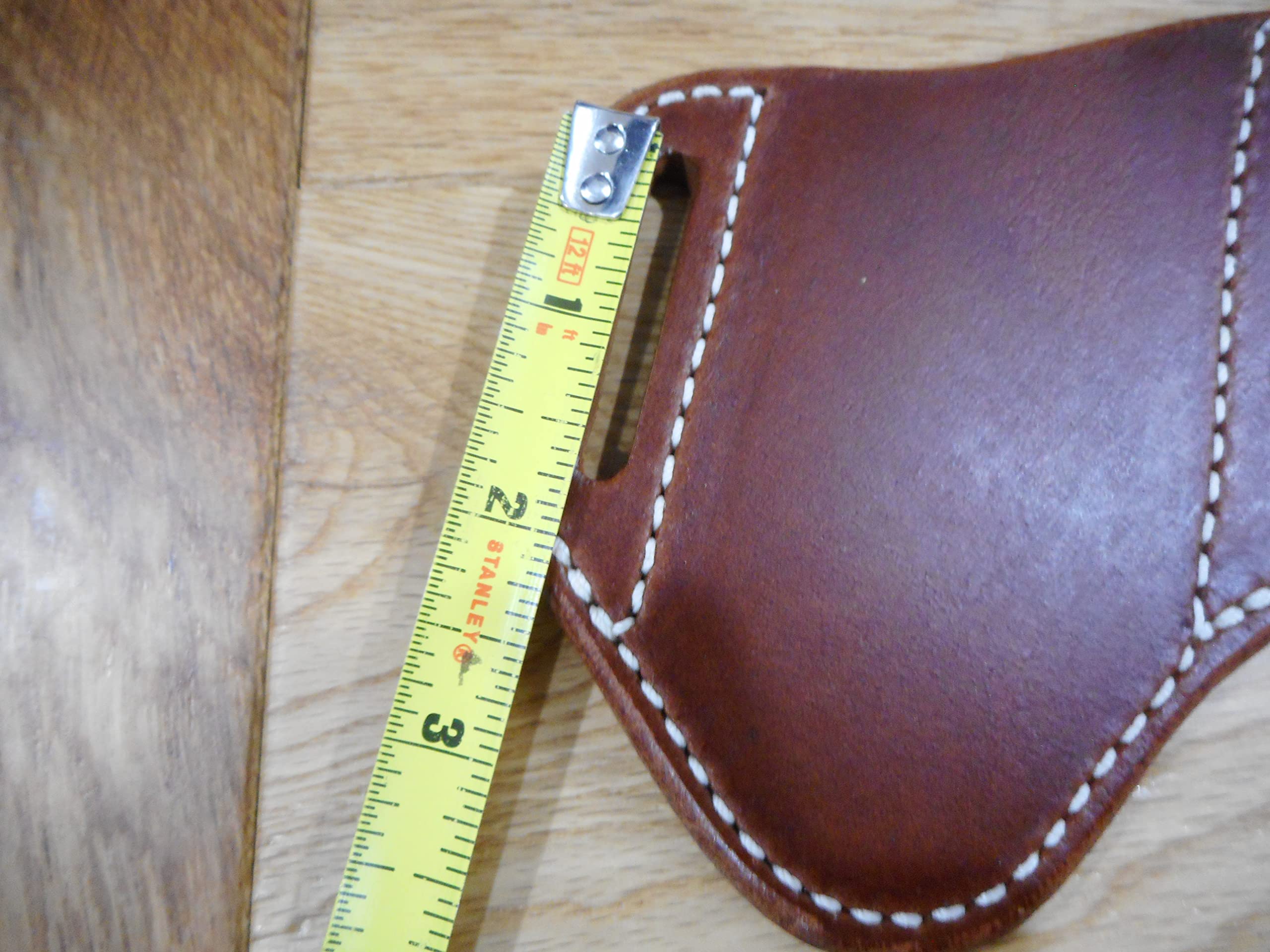 Pancake custom Leather knife Sheath fits a Buck 110/112 right draw. Buffalo leather. Golden Brown