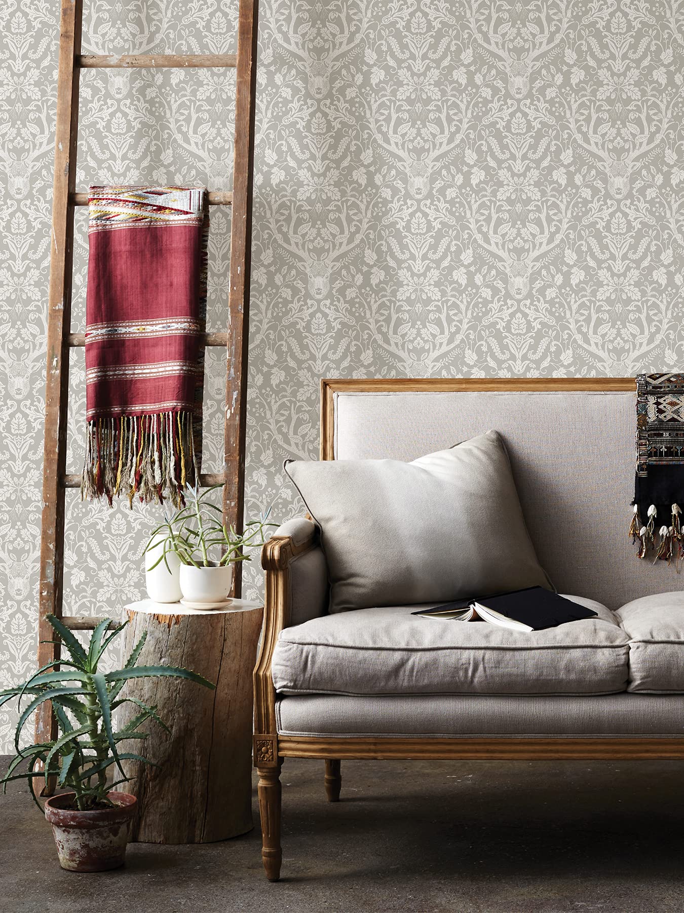 NuWallpaper Taupe Escape to The Forest Peel & Stick Wallpaper