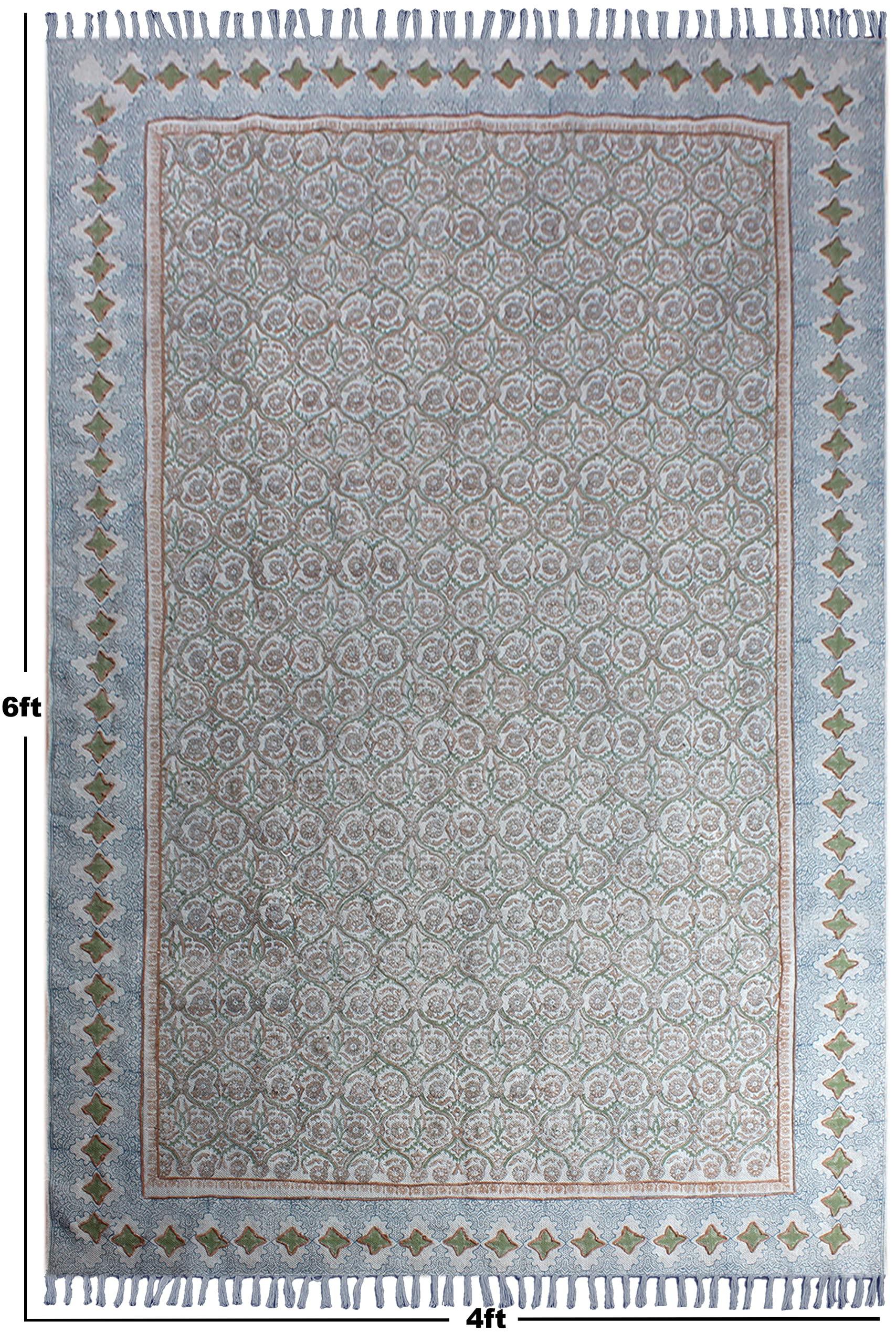 Boho Rug Area Rug Brown & Grey Handmade Dhurrie Rug Flat Weave Outdoor Beach Yoga Carpet Kilim Rugs for Bedroom Bathroom Lounge, Laundry Room 60x90 cm (2x3 Feet)