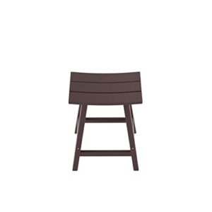 WO Home Furniture Saddle Stool 24"-Inch Adirondack HDPE Backless Patio Kitchen Counter Stool Seat (Dark Brown)