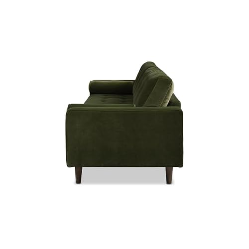 Jennifer Taylor Home Nicholas 83.5" Mid-Century Modern Sofa, Olive Green Performance Velvet