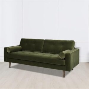 Jennifer Taylor Home Nicholas 83.5" Mid-Century Modern Sofa, Olive Green Performance Velvet