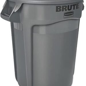 Rubbermaid Commercial 263200GY Round Brute Container Plastic 32 gal Gray (1)