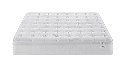 King Size Mattress - 12 Inch Cool Memory Foam & Spring Hybrid Mattress with Breathable Cover - Comfort Plush Euro Pillow Top - Rolled in a Box - Oliver & Smith