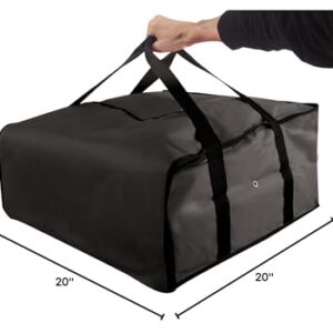 Trail maker Insulated Pizza Bags for Delivery, Food Carrier Delivery Bag 20x20x12 Food Bag for Personal and Professional Use | Holds up to 4 Fresh Pizzas (Black)