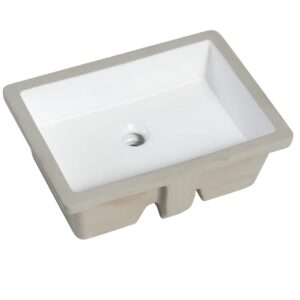 meje #t2014-19.5 inch rectangle undermount bathroom vessel sink, ceramic lavatory vanity sink, white