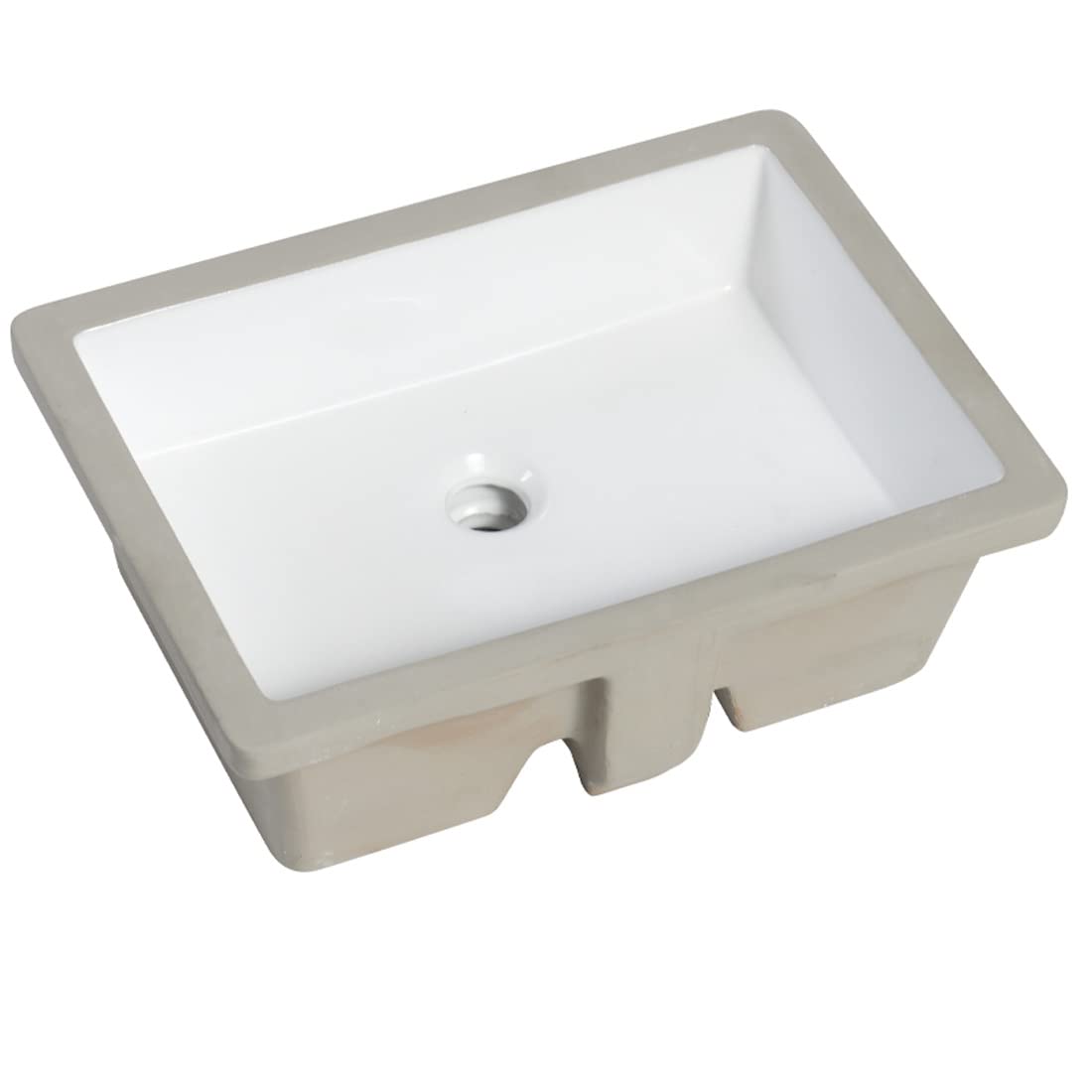 MEJE #T2014-19.5 Inch Rectangle Undermount Bathroom vessel Sink, Ceramic Lavatory Vanity Sink, White