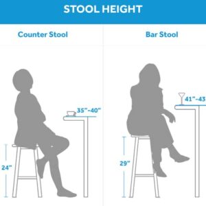 WO Home Furniture Saddle Stool 24"-Inch Adirondack HDPE Backless Patio Kitchen Counter Stool Seat (Dark Brown)