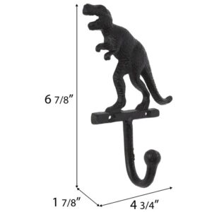 Black Dinosaur Metal Wall Hook Decoration Home Game Room Decor 6" Length