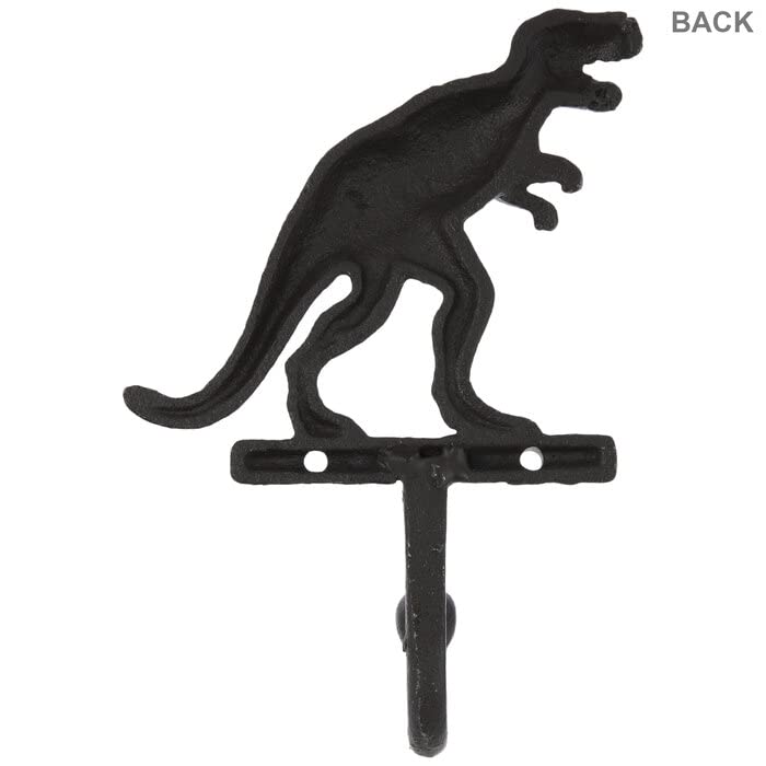 Black Dinosaur Metal Wall Hook Decoration Home Game Room Decor 6" Length