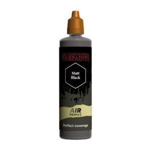 the army painter warpaints air air primer matt black 18ml acrylic paint for airbrush, wargaming and modelling