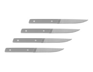 misen steak knives set of 4 - precision serrated blades for effortless dining - stainless steel - superior cuts with four steak knives handles for stylish elegance - gray