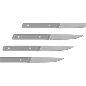 Misen Steak Knives Set of 4 - Precision Serrated Blades for Effortless Dining - Stainless Steel - Superior Cuts with Four Steak Knives Handles for Stylish Elegance - Gray